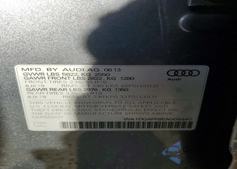 2014 Audi Q5 Premium Plus from USA, damaged, VIN WA1DGAFP8EA006440